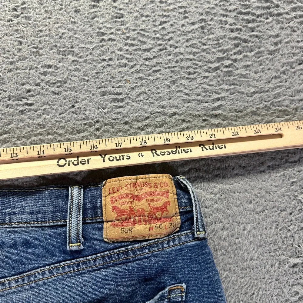 Levi's 559 Jeans Mens 40x30 Blue Cotton Denim Straight Workwear Travel Stretch